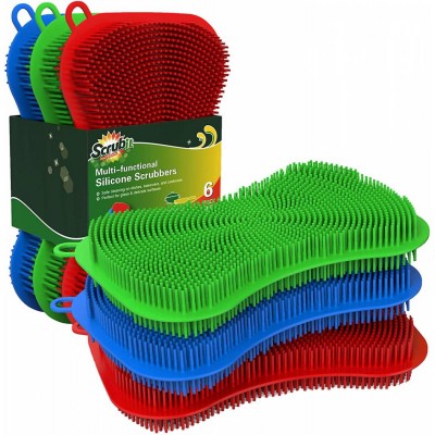 Amazon Hot Selling Eco-friendly Cleaning Tool Silicone Scrubber For Kitchen And Bathroom